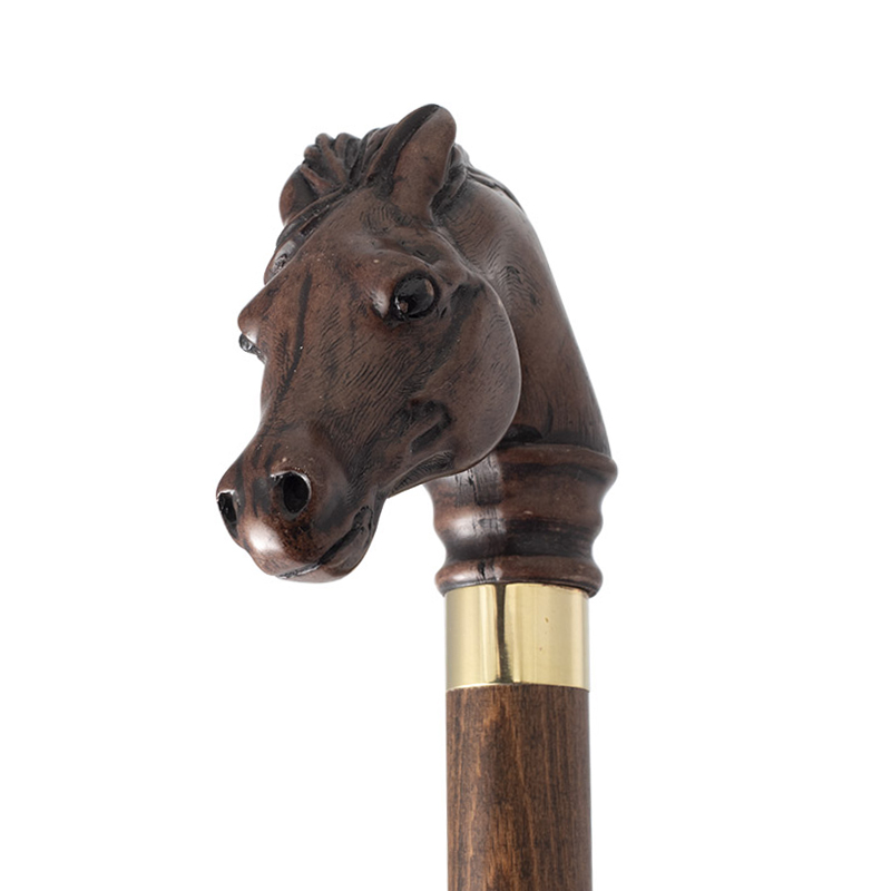 Walking cane Horse Carved handle and shaft with horseshoes Walking stick canes 